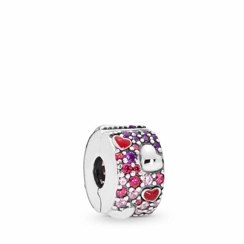 Pandora Australia Asymmetric Hearts of Love Charm - Sterling Silver | YOHCZU096